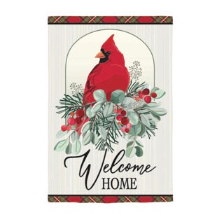 Winter Welcome Moire House Flag