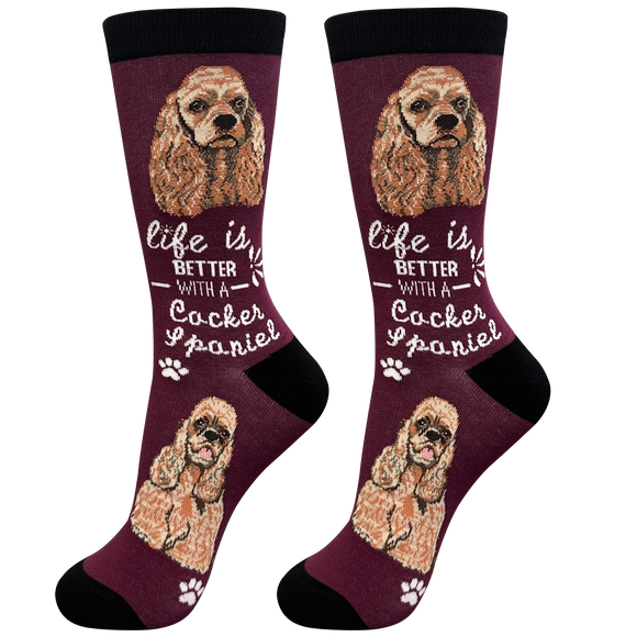 Life is Better Socks Cocker Spaniel