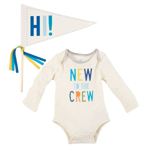 New to the Crew Crawler & Pennant Set Blue 0-3mos
