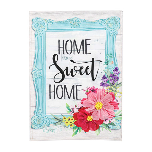 Home Sweet Home Frame House Linen Flag
