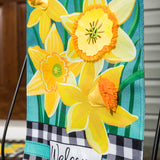 Daffodil Garden Garden Burlap Flag