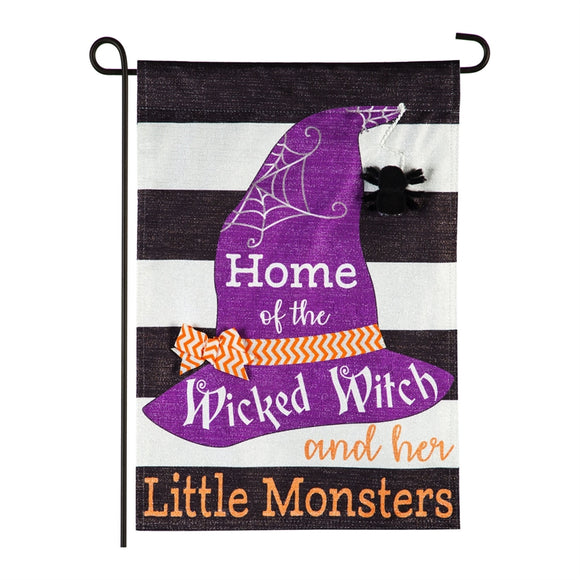 Garden Flag Wicked Witch and her Little Monsters Linen