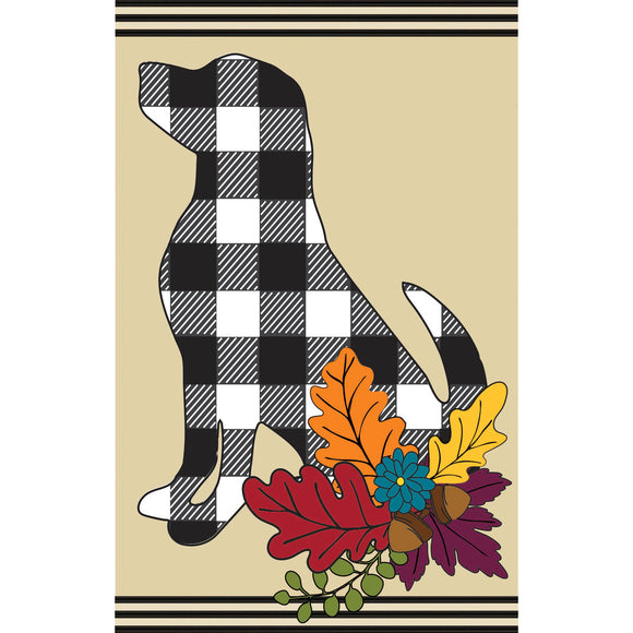 Fall Dog Silhouette Garden Applique Flag