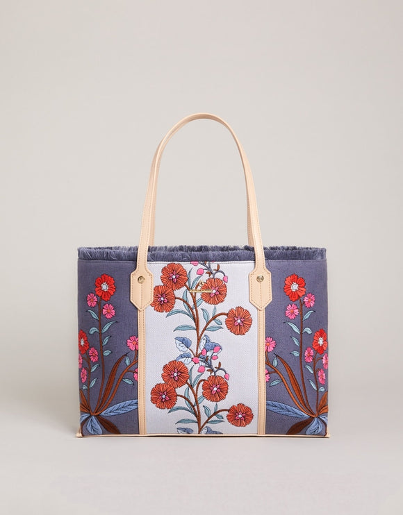 Shopper Tote Oyster Factory Floral Sprigs