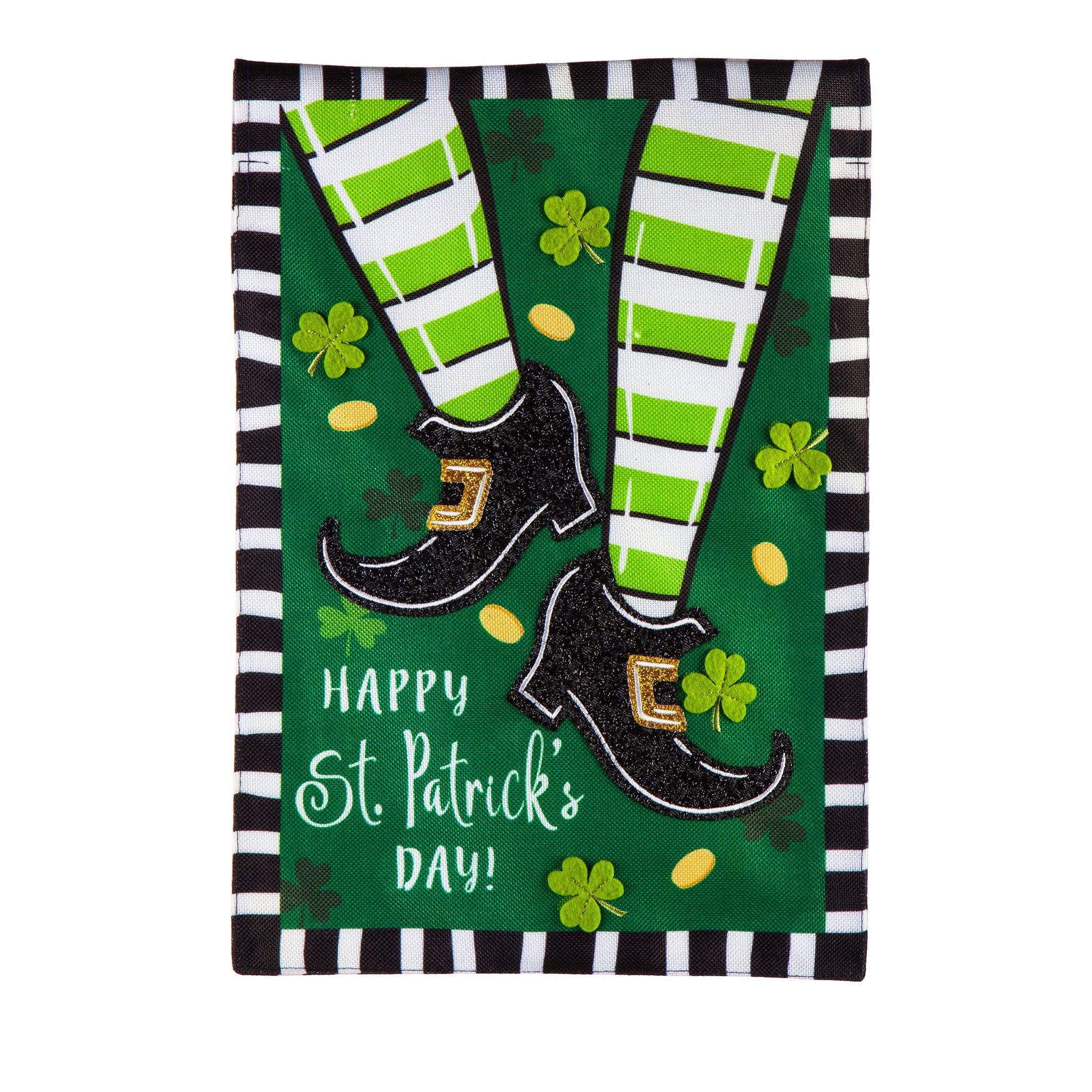 Dancing St. Patrick's Day Burlap House Flag