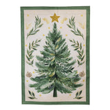 Christmas Tree Burlap House Flag