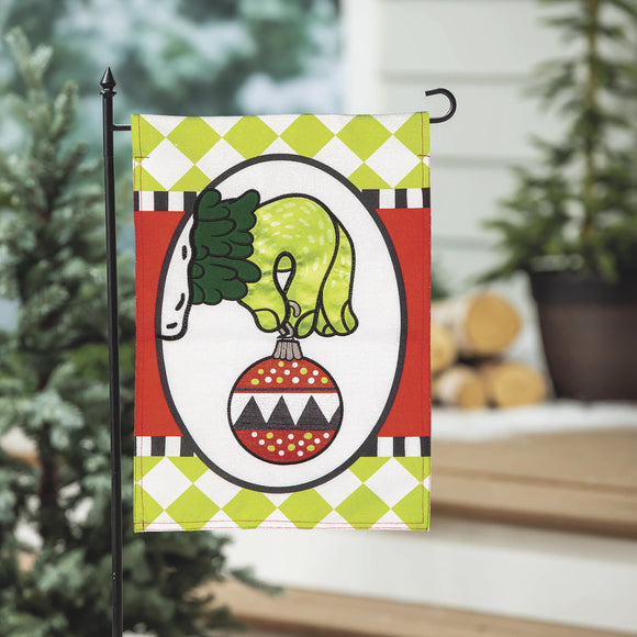 Christmas Monster Ornament Burlap Garden Flag