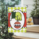 Christmas Monster Ornament Burlap Garden Flag