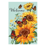 Butterfly Glow Burlap Garden Flag