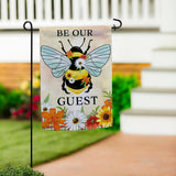 Bee Summer Burlap Garden Flag