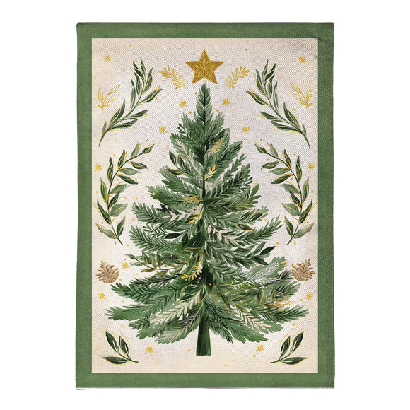 Christmas Tree Burlap Garden Flag