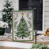 Christmas Tree Burlap Garden Flag