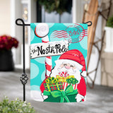 North Pole Welcome Burlap Garden Flag