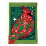 Decorated Cardinal Burlap Garden Flag