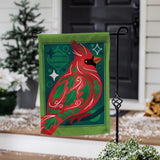 Decorated Cardinal Burlap Garden Flag