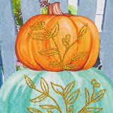 Happy Fall Stacked Pumpkins Garden Linen Flag