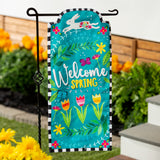 Welcome Spring Bunny Everlasting Impressions Garden Flag