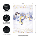 Happy Snowman Trio Suede Garden Flag