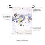 Happy Snowman Trio Suede Garden Flag