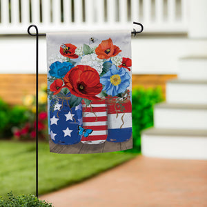 Red, White, & Blue Jars Suede Garden Flag - Thumbnail 2