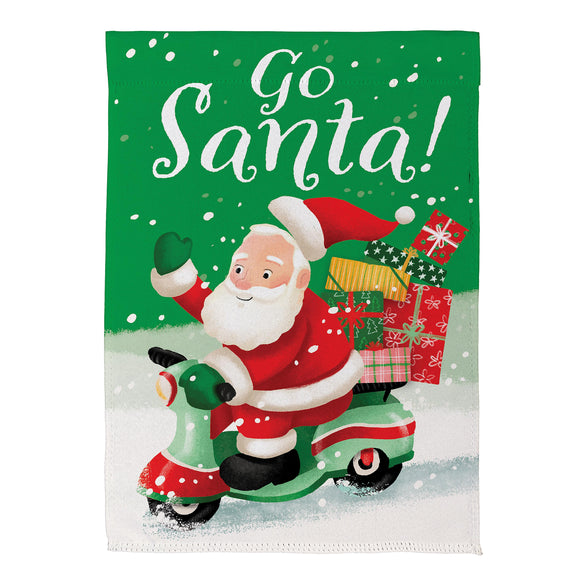 Go Santa Suede Garden Flag