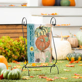 Pumpkin & Pine Suede Garden Flag
