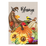 Grateful Cornucopia Suede Garden  Flag