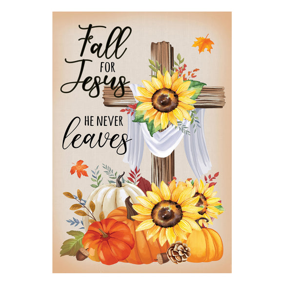 He Will Never Leave Suede Garden Flag