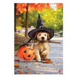 Goldens With Broom Suede Garden Flag