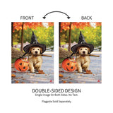 Goldens With Broom Suede Garden Flag