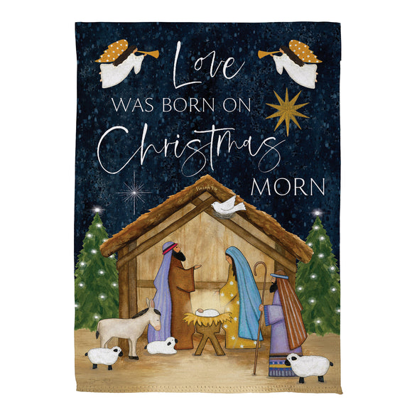 Love Was Born Suede Garden Flag