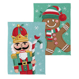 Christmas Icons Reversible Suede Garden Flag