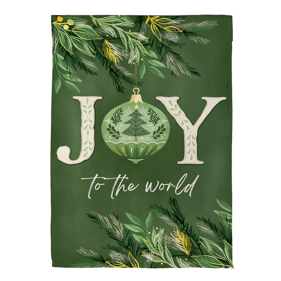 Greenery Joy To The World Suede Garden Flag