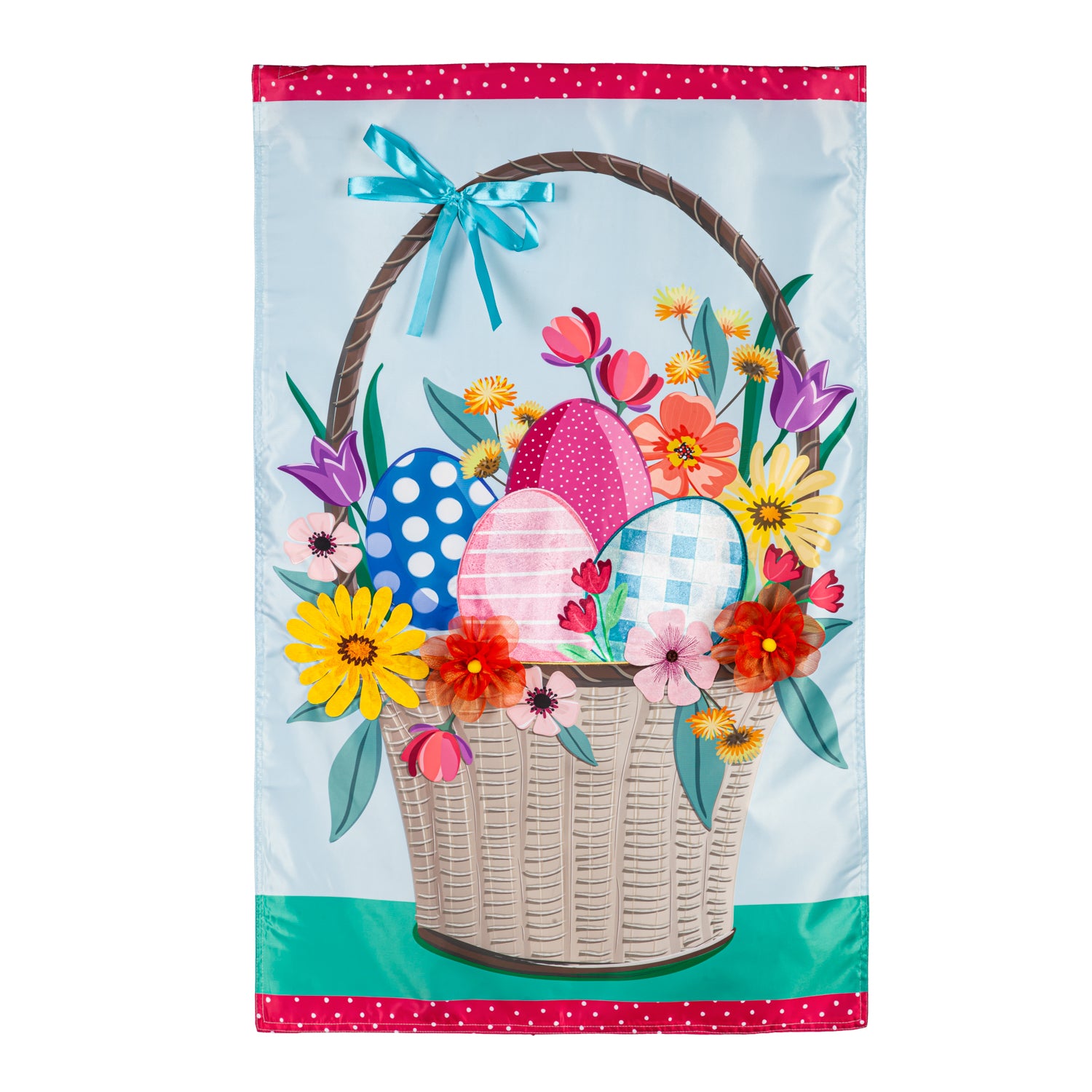 Easter Basket Applique House Flag - Thumbnail 2