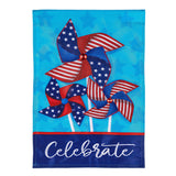 Celebrate Pinwheel Applique Garden Flag
