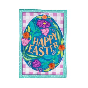 Happy Easter Egg Applique Garden Flag