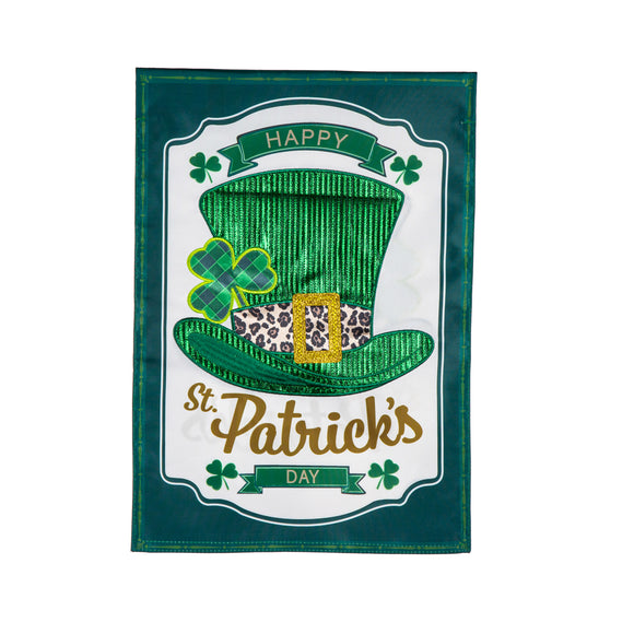 St. Patrick's Day Top Hat Applique Garden Flag