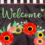 Welcome Wreath Applique Garden Flag