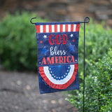 Patriotic God Bless America Applique Garden Flag