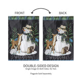 Woodland Snowman and Friends Applique Garden Flag