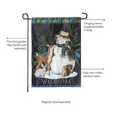 Woodland Snowman and Friends Applique Garden Flag