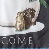 Woodland Snowman and Friends Applique Garden Flag