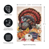 Elaborate Turkey Applique Garden Flag