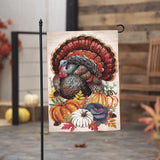 Elaborate Turkey Applique Garden Flag