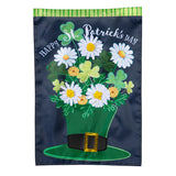 Happy St. Patrick's Day Floral Hat Applique Garden Flag