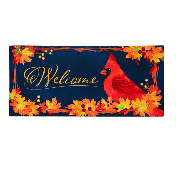 Fall Cardinal Wreath Sassafras Insert Mat
