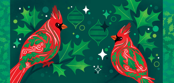 Decorated Cardinal Sassafras Insert Mat