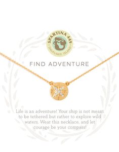 Sea La Vie Necklace 18" Adventure/Compass Gold