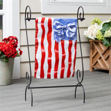 Red White and Bows Applique Garden Flag