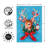 Heartfelt Cheer Wonderful Reindeer Applique Garden Flag